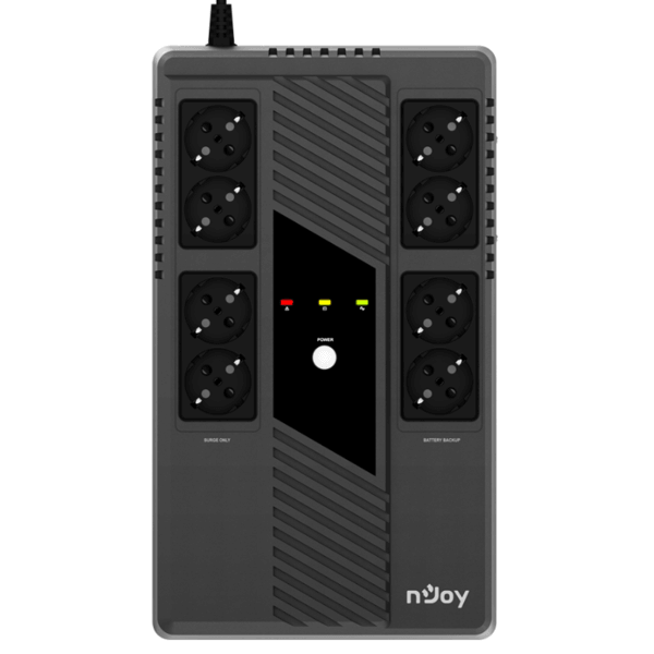 UPS NJoy UPCSBLS660TTOAZ01B Token 600, Line Interactive, 600VA/360W, USB, 8×Schuko, Black