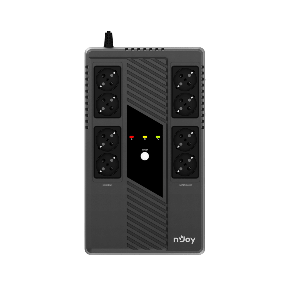 უწყვეტი კვების წყარო NJoy UPCSBLS660TTOAZ01B Token 600, Line Interactive, 600VA/360W, USB, 8×Schuko, UPS, Black