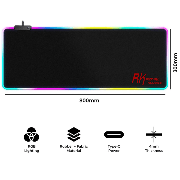 Mouse Pad Royal Kludge RK MP834, XL, RGB, Black