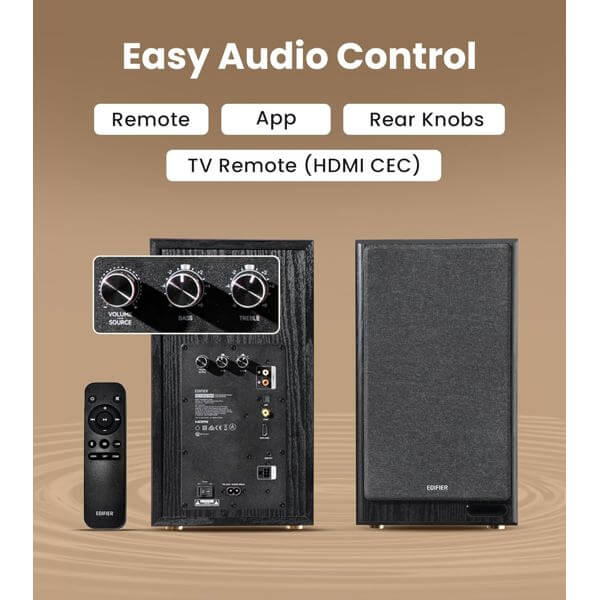 დინამიკი Edifier R2750DB MKII, 144W, HDMI eARC, Optical, Coaxial, Line In, Bluetooth, Powered Bookshelf Speakers, Black