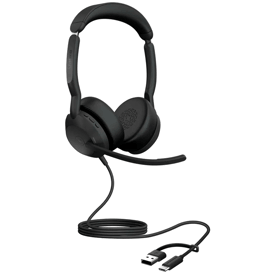 ყურსასმენი Jabra 25089-999-799 Evolve2 50 MS Stereo, Headset, Wireless, Type-C/A, Bluetooth, Black