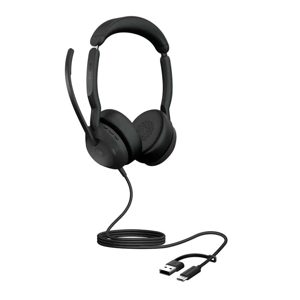 ყურსასმენი Jabra 25089-999-799 Evolve2 50 MS Stereo, Headset, Wireless, Type-C/A, Bluetooth, Black