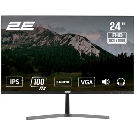 Monitor 2E 2E-D2425B-01.EU, 23.8", FHD, IPS, VGA, HDMI, 3.5mm, Black