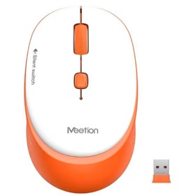 Mouse Meetion R571, Wireless, USB, Orange/White