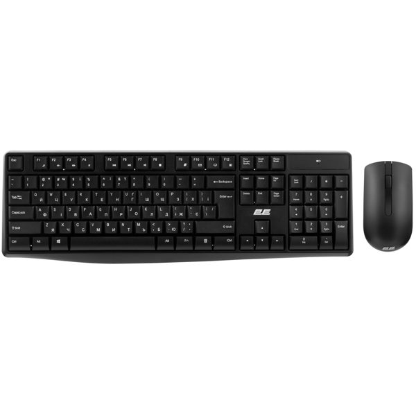 Keyboard And Mouse 2E 2E-MK390MWB_UA, Wireless, USB, Black