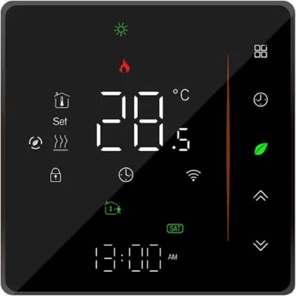 ჭკვიანი თერმოსტატი Moes WHT-S01-GB-WH-MS, Smart Thermostat, Black
