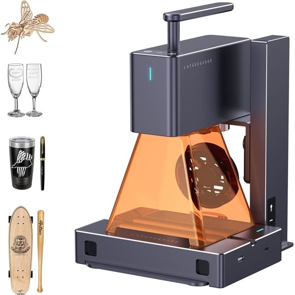 გრავირების აპარატი LaserPecker LP2 Suit + Roller Tool, Laser Engraver Cutter, Grey