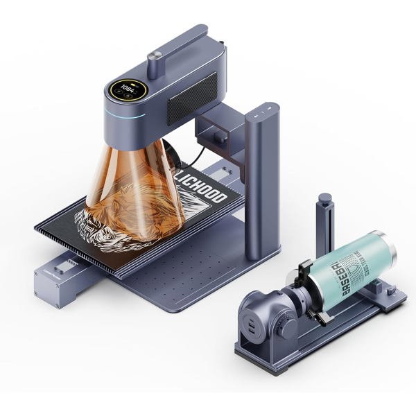 გრავირების აპარატი LaserPecker LP4 Deluxe + Slide Extension + Rotary Extension, Laser Engraver Cutter, Grey
