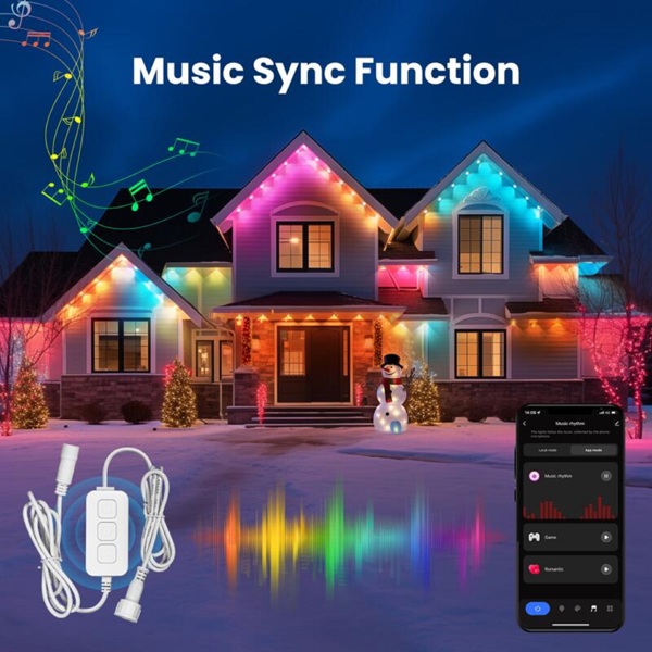 Smart Eaves String LED Lights, Moes WPL-CL01-RIC-EU-15-MS, IP67, 15m, White