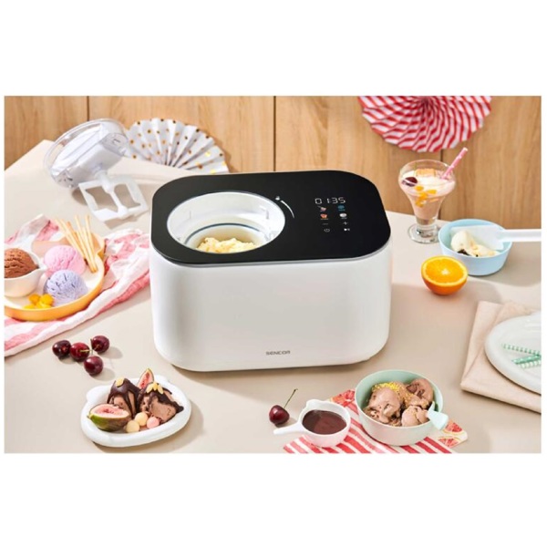 ნაყინის აპარატი Sencor SIC 3000WH, 100W, 1L, Ice Cream Maker, White