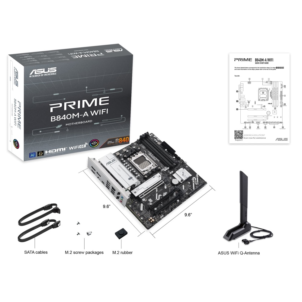 Motherboard Asus 90MB1J20-M0EAY0 PRIME B840M-A WIFI, AM5, DDR5, 192GB