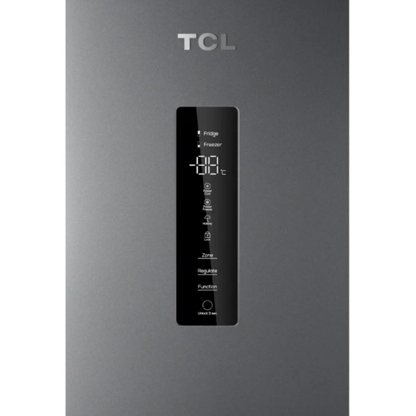 Refrigerator TCL P417BFG, 417L, No Frost, Grey