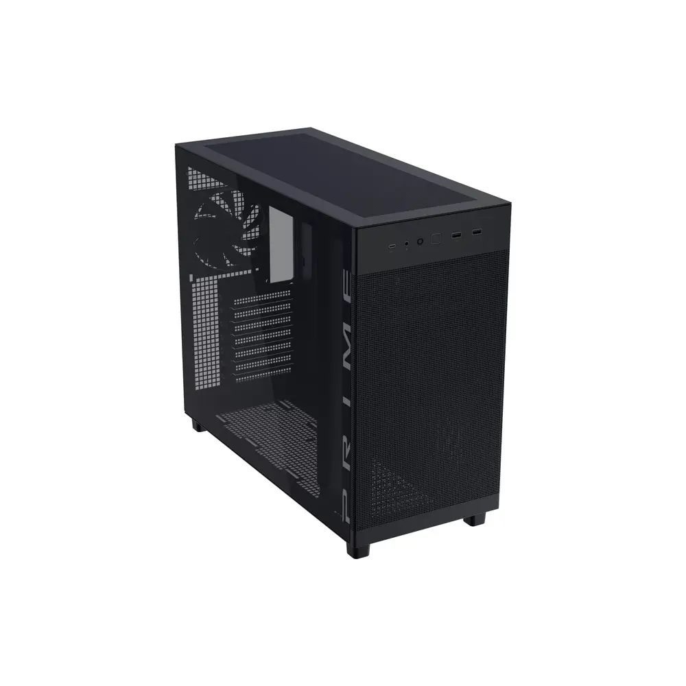ქეისი Asus 90DC00V0-B39010 PRIME AP303 TG, Computer Case, MidT, ATX, Micro-ATX, Mini-ITX, 2×USB-A 3.2, Type-C, 3.5mm, Black