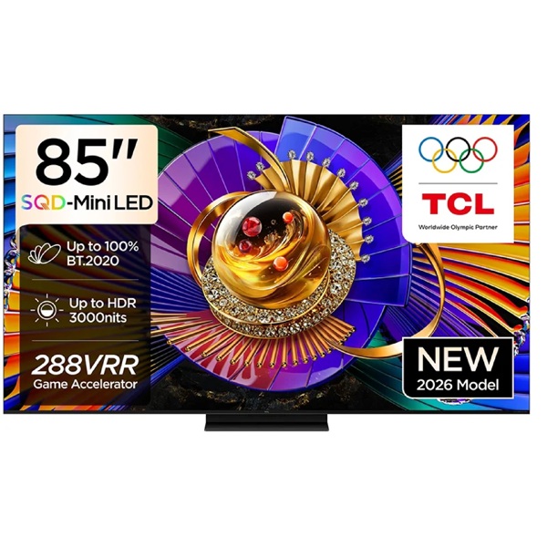 ტელევიზორი TCL 85C7L SQD MINI, 85", 4K UHD, Smart TV, HDMI, USB, Lan, BT, WIFI, Black