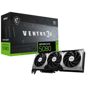 ვიდეო დაფა MSI 912-V531-428 VENTUS 3X OC, GeForce RTX5080, 16GB, 256bit, HDMI, DP, Black