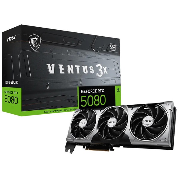 ვიდეო დაფა MSI 912-V531-428 VENTUS 3X OC, GeForce RTX5080, 16GB, 256bit, HDMI, DP, Black