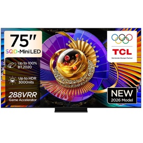 ტელევიზორი TCL 75C7L SQD MINI, 75", 4K UHD, Smart TV, HDMI, USB, Lan, BT, WIFI, Black