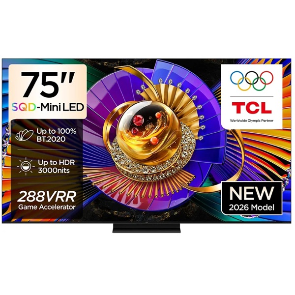 ტელევიზორი TCL 75C7L SQD MINI, 75", 4K UHD, Smart TV, HDMI, USB, Lan, BT, WIFI, Black