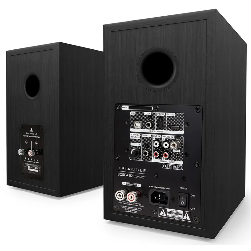 Speakers Triangle Borea connect 02, 100W, Bluetooth, TV ARC, APTX-HD, PHONO, OPTICAL/COAX, RCA, 3.5mm, Black