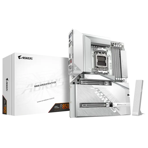 დედა დაფა Gigabyte B850_A_STEALTH_ICE, AM5, DDR5, 256GB