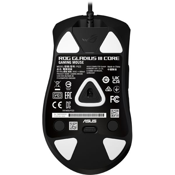 მაუსი Asus 90MP04E0-BMUA00 ROG Gladius III Core, Wired, USB, Gaming Mouse, Black