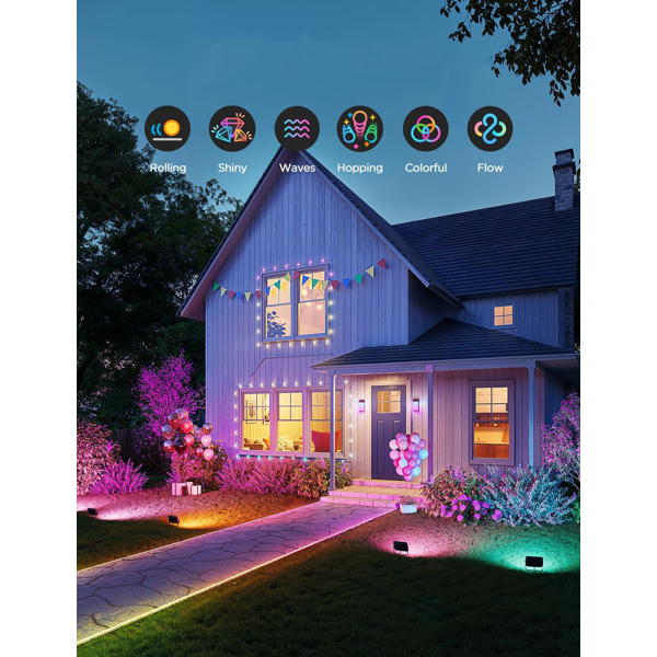 Outdoor FLood Lights Wall Light Set Govee H8057C11, 4Pcs, WiFi, Bluetooth, Black