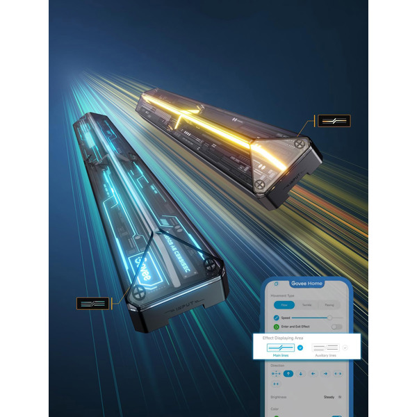 Gaming Wall light Expansion Kit Govee H10630A5, WiFi, Bluetooth, Black