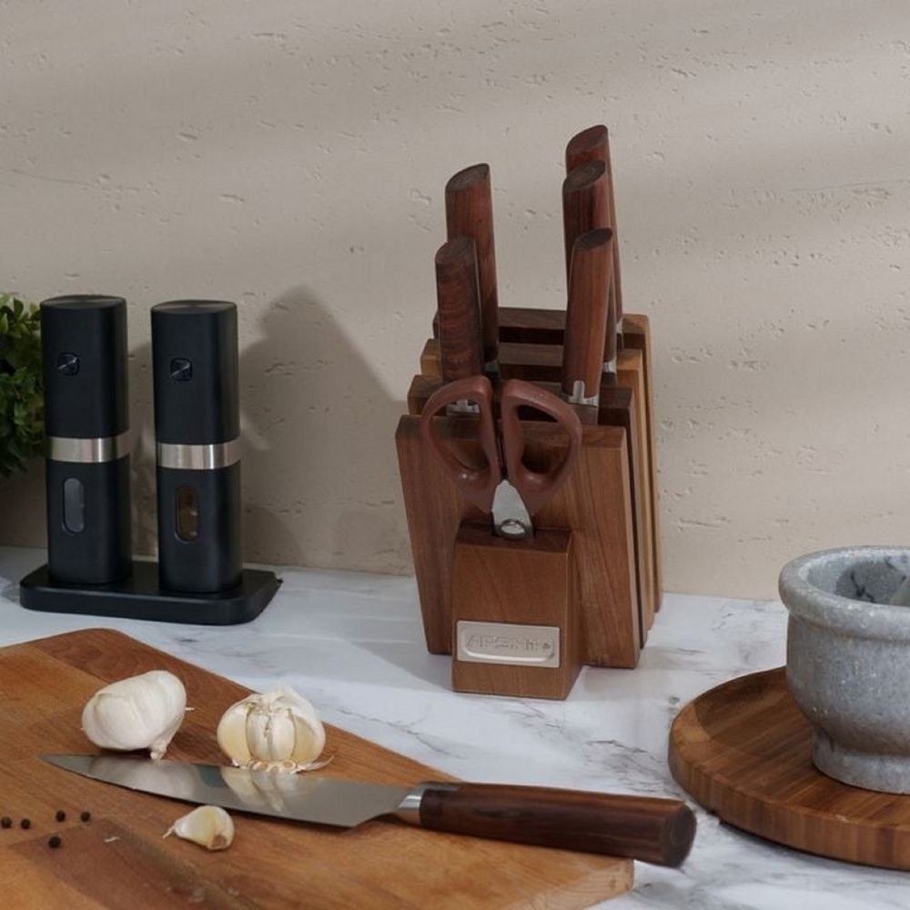 Knife Set Arshia KS135-3189, 8Pcs, Brown