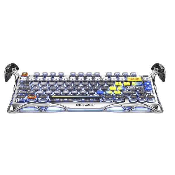Gaming Mechanical Keyboard GravaStar GSK1PRO_S_CGRY Mercury K1 Pro, GravaStar x Kailh Speedy Mint, Wireless, USB, Bluetooth, Interstellar Silver