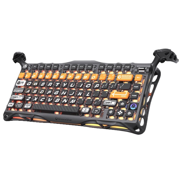 Gaming Mechanical Keyboard GravaStar GSK1PRO_BO_BLK Mercury K1 Pro, GravaStar x Kailh Speedy Mint, Wireless, USB, Bluetooth, CyberFlare