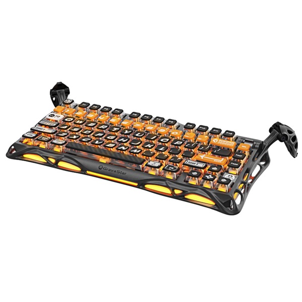 Gaming Mechanical Keyboard GravaStar GSK1PRO_BO_BLK Mercury K1 Pro, GravaStar x Kailh Speedy Mint, Wireless, USB, Bluetooth, CyberFlare