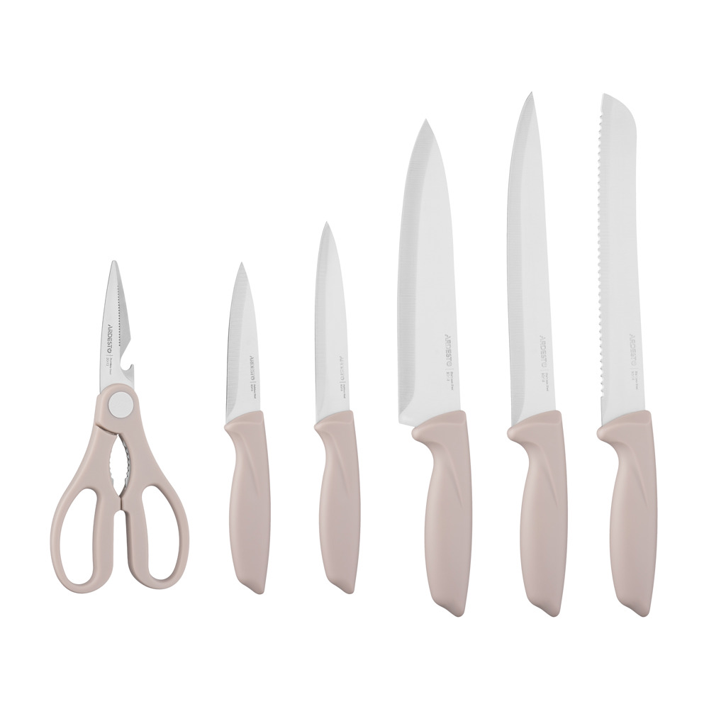დანების ნაკრები Ardesto AR2107KH Gemini, 7pcs, Knives Set, Beige