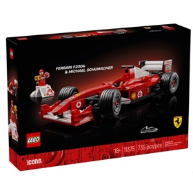 Prefabricated Construction Lego 11375 Icons, Ferrari F2004 & Michael Schumacher