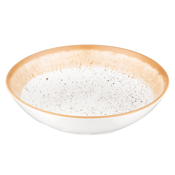 Soup Plate Ardesto AR2920SBG Siena, 20cm, White/Yellow