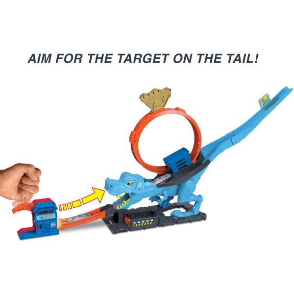 სათამაშო ტრასა Mattel HKX42, HW City T-Rex Chomp Down