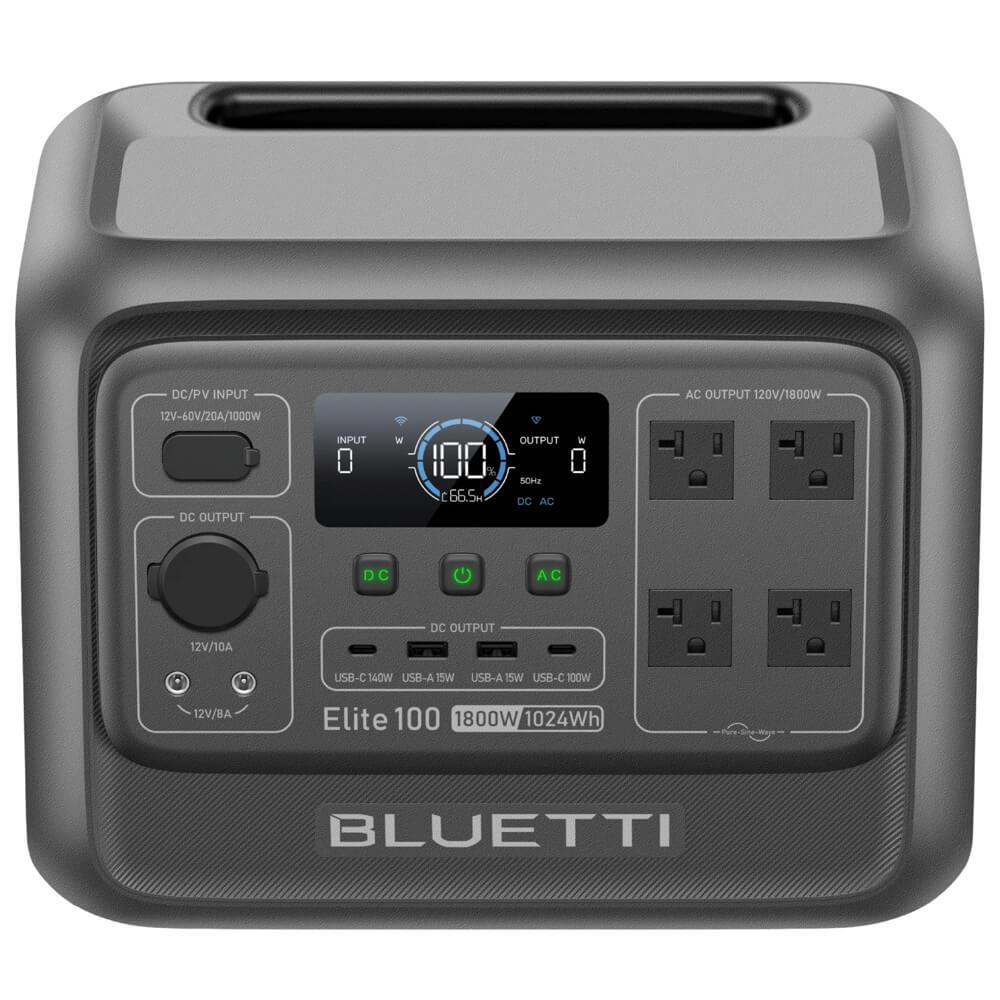 ელექტრო სადგური Bluetti PR100V2 Premium 100 V2, 1024Wh, Type-C, USB-A, Power Station, Black