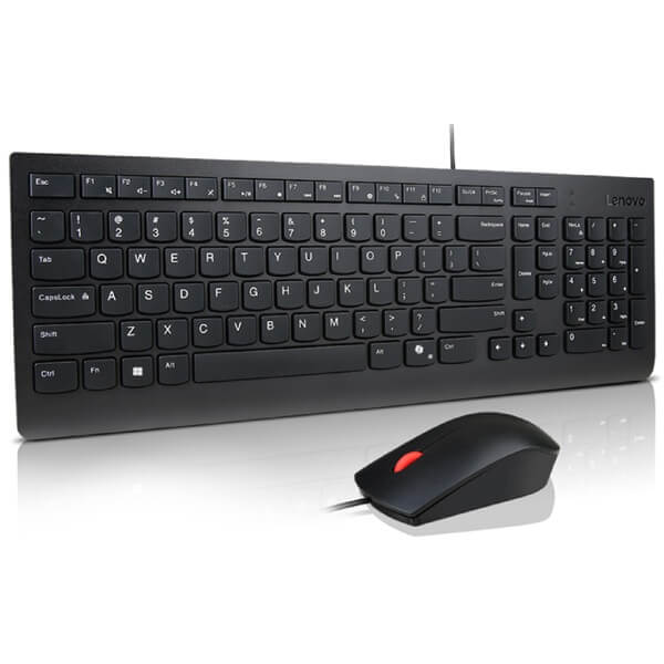 Keyboard and Mouse Combo Lenovo 4X31R64400 Essential, Wired, USB, Black
