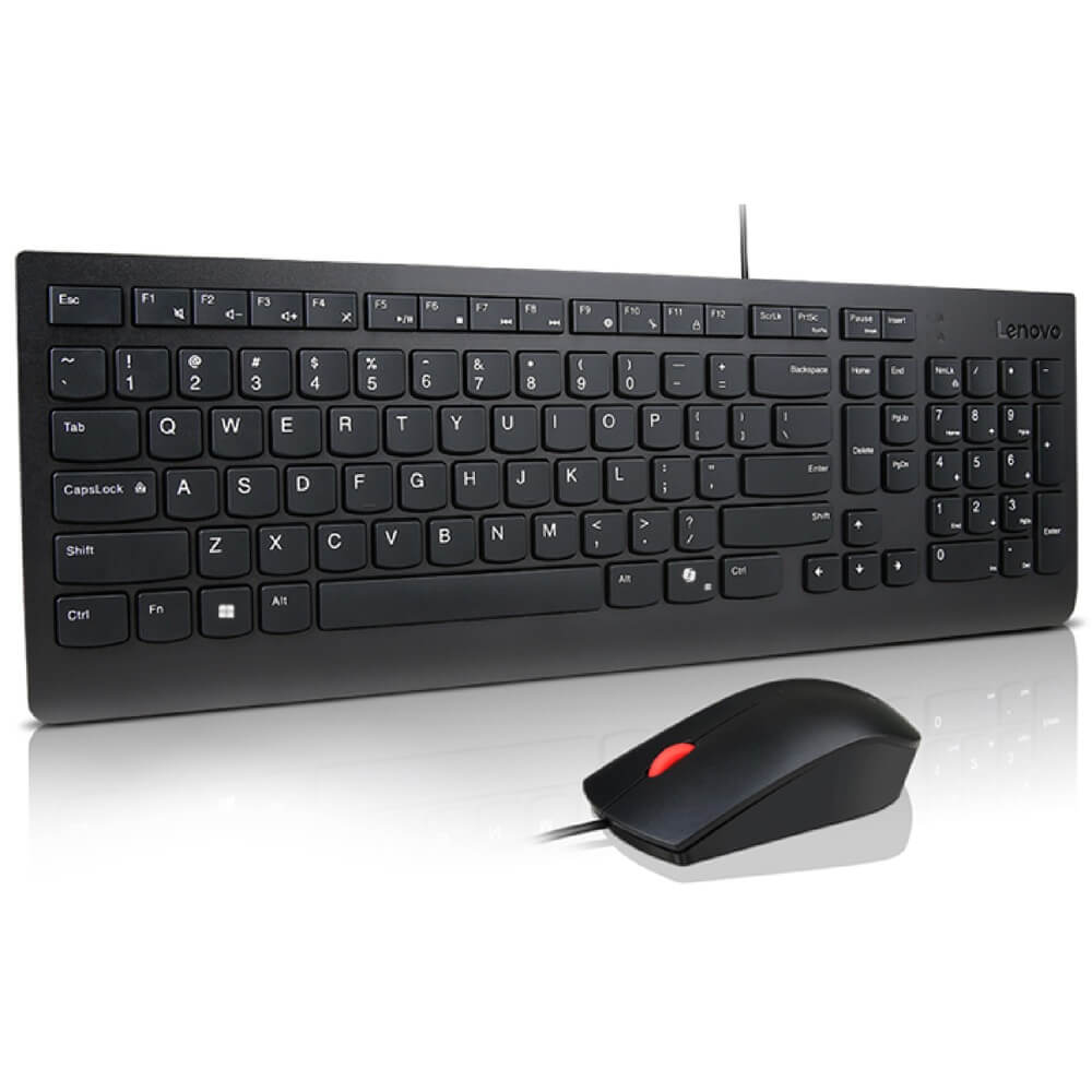 Keyboard and Mouse Combo Lenovo 4X31R64400 Essential, Wired, USB, Black