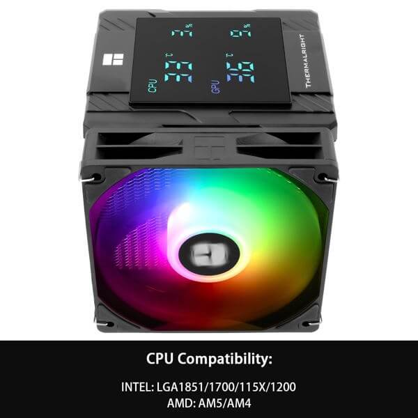 Cooler Thermalright TR-PA-120-DIG-B-ARGB, 120mm, 1500RPM, Black