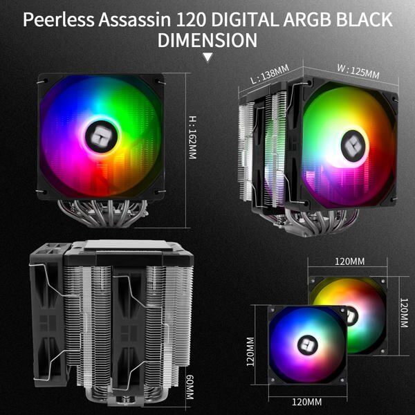 Cooler Thermalright TR-PA-120-DIG-B-ARGB, 120mm, 1500RPM, Black