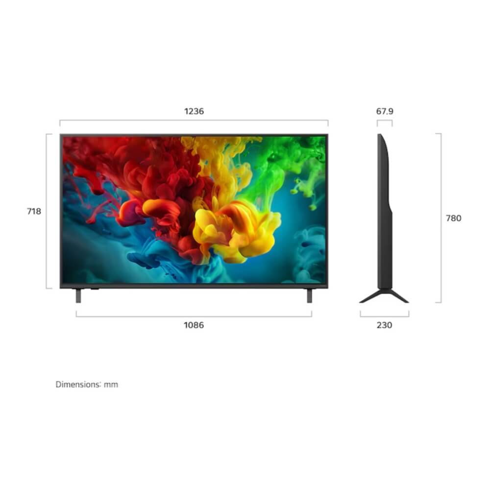 ტელევიზორი LG 55QNED85B6B.AMCN QNED EVO AI Mini LED, 55", Smart TV, 4K UHD, Wi-Fi, Bluetooth, HDMI, USB, Black
