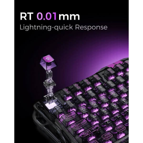 Gaming Mechanical Keyboard GravaStar GSV75LITE_XTAL_BLK Mercury V75 Lite, Wired, USB, Transparent Black