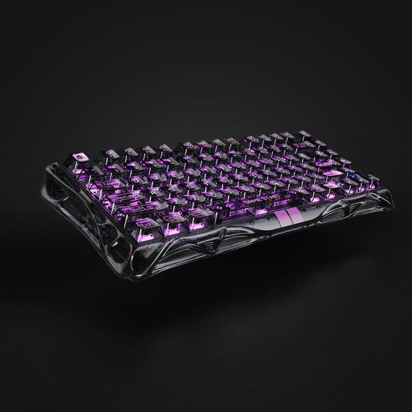 Gaming Mechanical Keyboard GravaStar GSV75LITE_XTAL_BLK Mercury V75 Lite, Wired, USB, Transparent Black