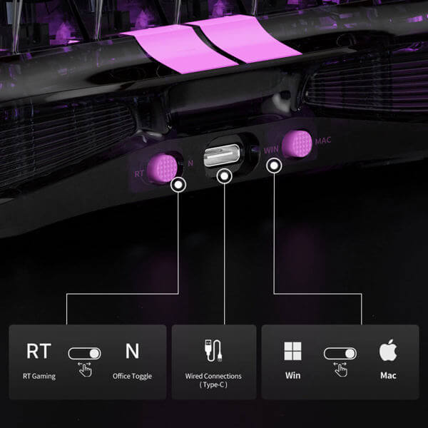Gaming Mechanical Keyboard GravaStar GSV75LITE_XTAL_BLK Mercury V75 Lite, Wired, USB, Transparent Black