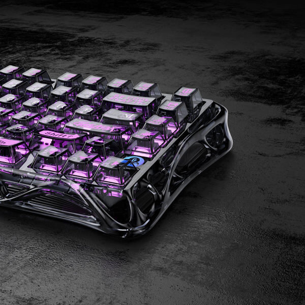 Gaming Mechanical Keyboard GravaStar GSV75LITE_XTAL_BLK Mercury V75 Lite, Wired, USB, Transparent Black