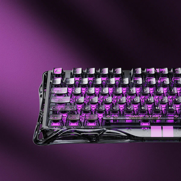 Gaming Mechanical Keyboard GravaStar GSV75LITE_XTAL_BLK Mercury V75 Lite, Wired, USB, Transparent Black