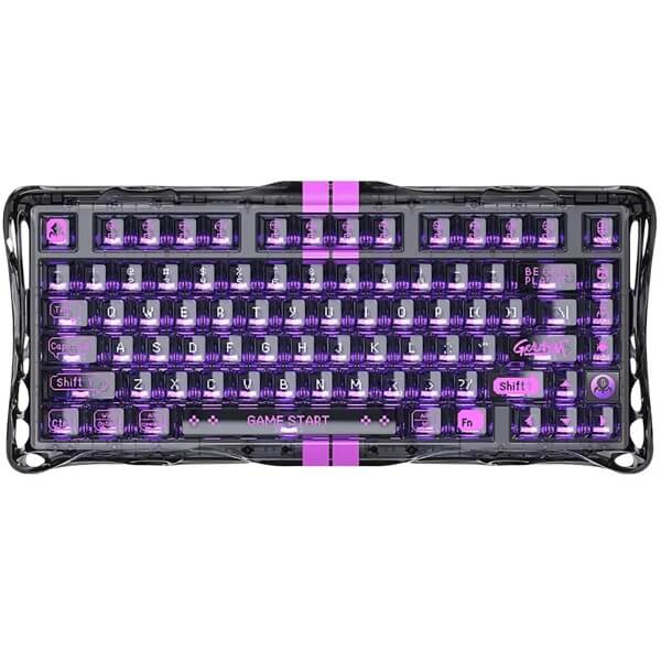 Gaming Mechanical Keyboard GravaStar GSV75LITE_XTAL_BLK Mercury V75 Lite, Wired, USB, Transparent Black