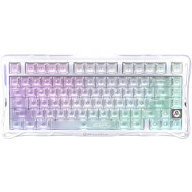 Gaming Mechanical keyboard GravaStar GSK1LITE_XTAL_AUROA Mercury K1 Lite, GravaStar x BSUN Grey, Wireless, Bluetooth, USB, Type-C, Crystal Aurora