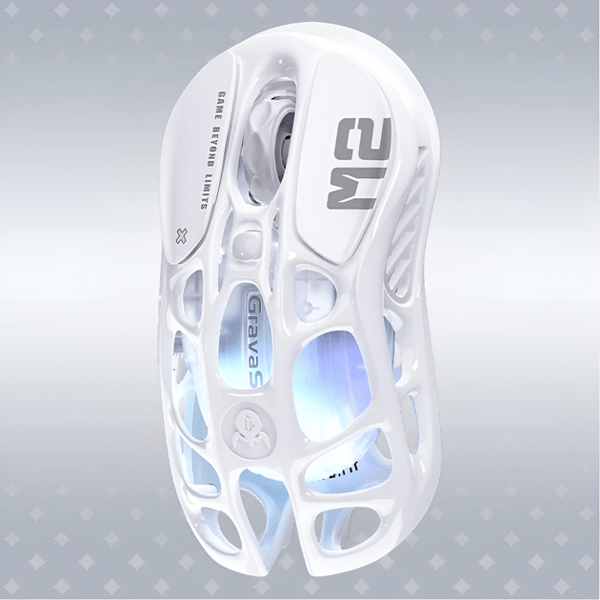 Gaming Mouse GravaStar GRAVASTARM2_WHT Mercury M2, Wireless, Bluetooth, Type-c, USB, Opaline White