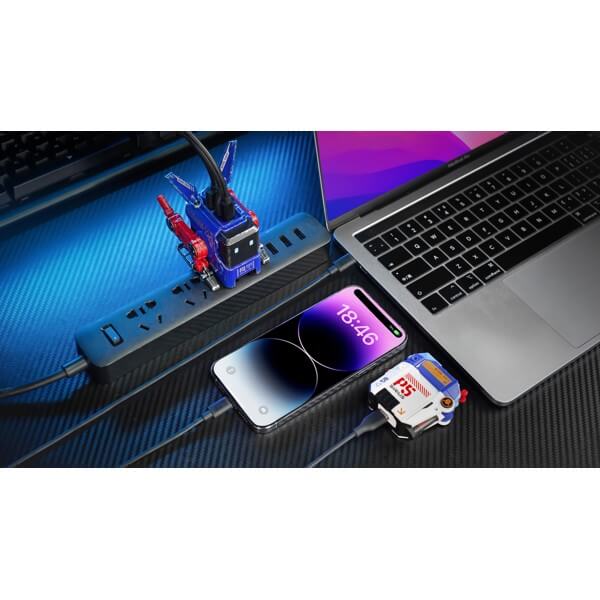 GaN Fast Charger GravaStar GRAVASTARA65_OPP_EUK Alpha65, 65W, Type-C, USB, Blue